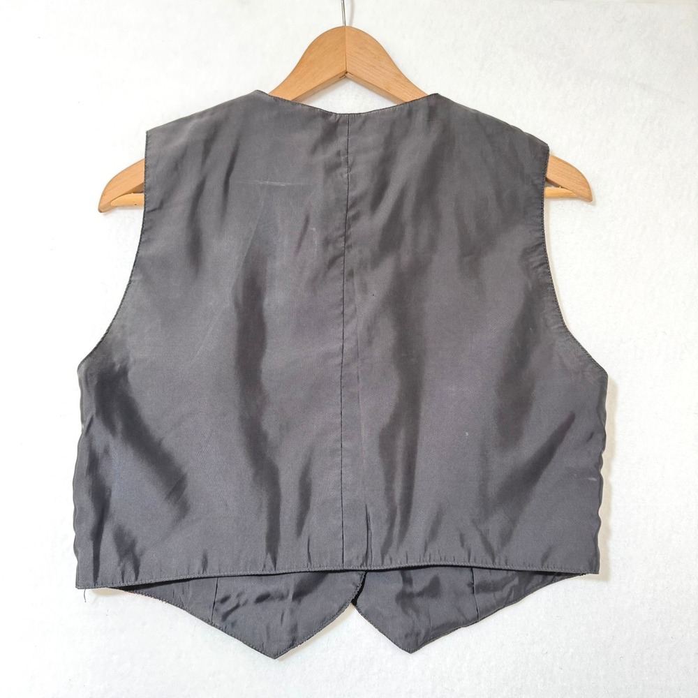 GAP Vintage 90s Patchwork‎ Upcycled Tie Vest Eclectic Multi-Color CA 17897 - Picture 4 of 4
